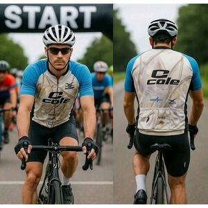 Cole‎ Team Cycling Jersey Men's XL Full Zip Race Fit Haber Vision Nitro Pro...